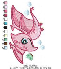 Charger l&#39;image dans la galerie, Dinosaur embroidery designs - Dino embroidery design machine embroidery pattern - instant download - Baby boy embroidery file pterodactyl
