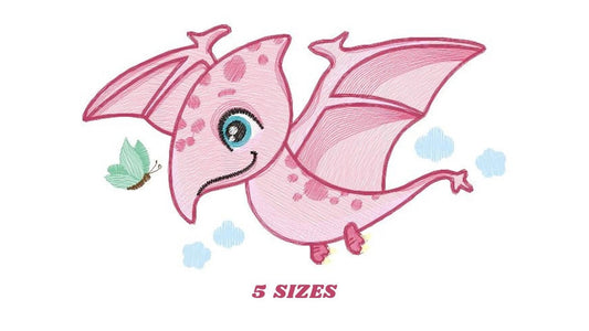 Dinosaur embroidery designs - Dino embroidery design machine embroidery pattern - instant download - Baby boy embroidery file pterodactyl Marcia Embroidery