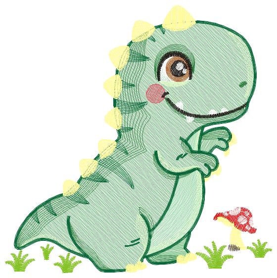 Dinosaur embroidery designs - Dino embroidery design machine embroidery pattern - instant download - Tyrannosaurus embroidery file T rex