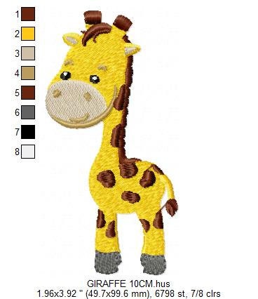 Giraffe with tree embroidery design - Safari Animal embroidery designs machine embroidery pattern - Boy embroidery file - Instant download