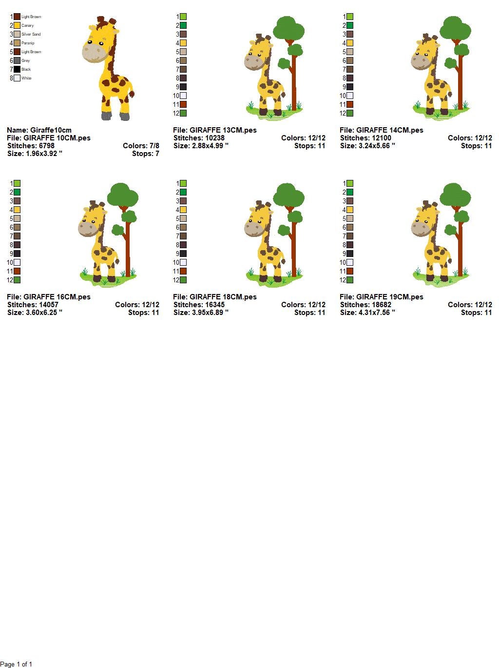 Giraffe with tree embroidery design - Safari Animal embroidery designs machine embroidery pattern - Boy embroidery file - Instant download