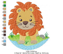 Cargar imagen en el visor de la galería, Lion embroidery designs - Safari embroidery design machine embroidery pattern - Baby boy embroidery file - Lion king embroidery download jef
