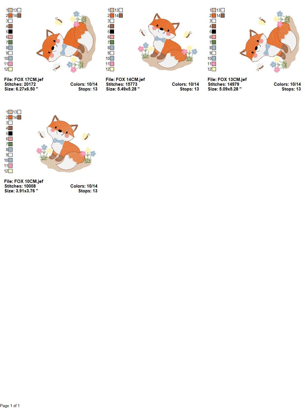 Fox embroidery designs - Red Fox with flowers and butterflies machine embroidery pattern - Baby boy woodland Animal file - Instant download