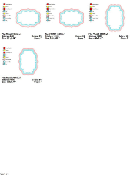 Frame embroidery designs set - Frame Applique Design Shape Embroidery Machine embroidery pattern - Monogram quilt instant download digital