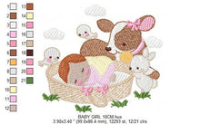 Carica l&#39;immagine nel visualizzatore di Gallery, Sleeping baby embroidery design - Baby girl embroidery design machine embroidery pattern - Newborn embroidery file nursery  instant download
