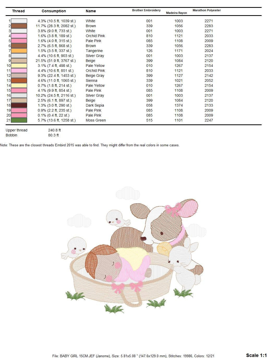 Sleeping baby embroidery design - Baby girl embroidery design machine embroidery pattern - Newborn embroidery file nursery  instant download Marcia Embroidery