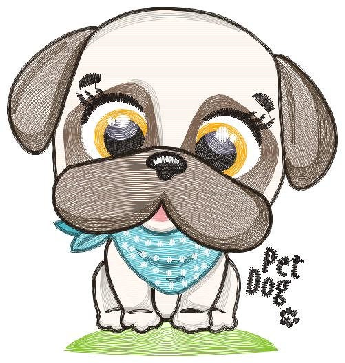 Pug embroidery designs - Dog embroidery design machine embroidery pattern - Puppy embroidery file - Pet dogs embroidery download pes jef