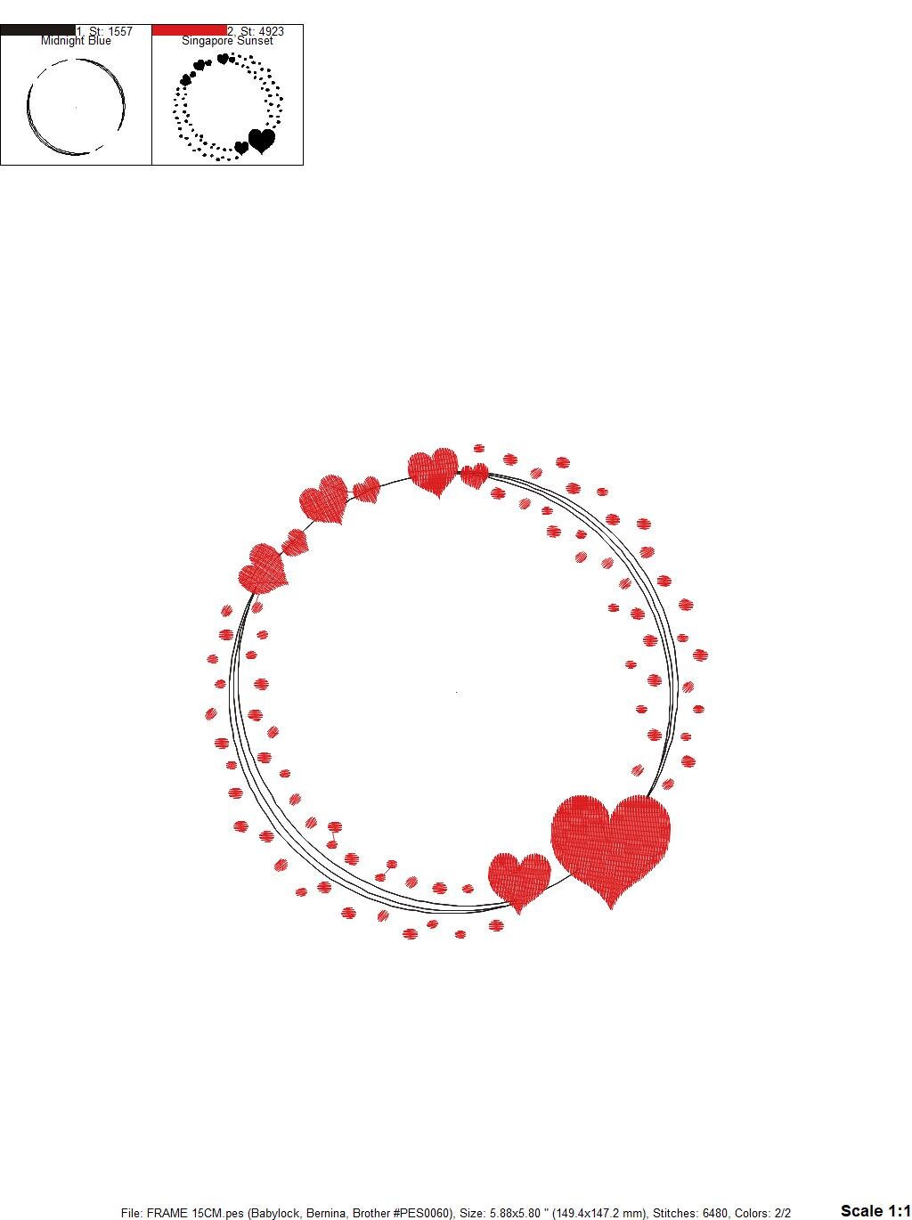 Valentines Monogram Frame embroidery designs - Heart Frame machine embroidery pattern - Love wreath embroidery file - Instant download pes