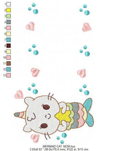 Carica l&#39;immagine nel visualizzatore di Gallery, Mermaid embroidery designs - Mermaid Cat embroidery design machine embroidery pattern - Mermaid rippled design Kitty embroidery download pes

