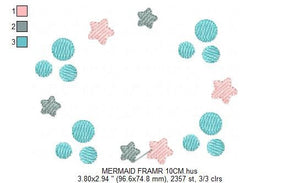Monogram Frame embroidery designs - Stars frame embroidery design machine embroidery pattern - Mermaid frame embroidery download pes jef hus