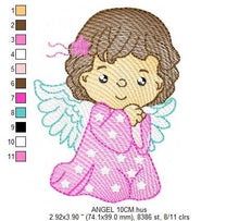 Charger l&#39;image dans la galerie, Angel with wings embroidery designs - Baby girl embroidery design machine embroidery pattern - girl with wings embroidery file pes download
