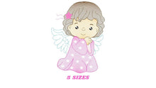 Charger l&#39;image dans la galerie, Angel with wings embroidery designs - Baby girl embroidery design machine embroidery pattern - girl with wings embroidery file pes download
