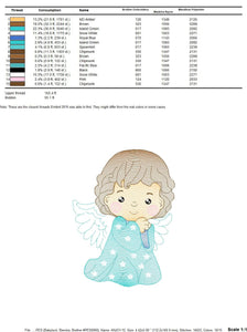 Angel embroidery designs - Baby girl embroidery design machine embroidery pattern - Angel with wings embroidery file - instant download pes