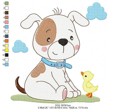 Dogs embroidery designs - Dog embroidery design machine embroidery pattern - Puppy embroidery file - baby boy embroidery instant download