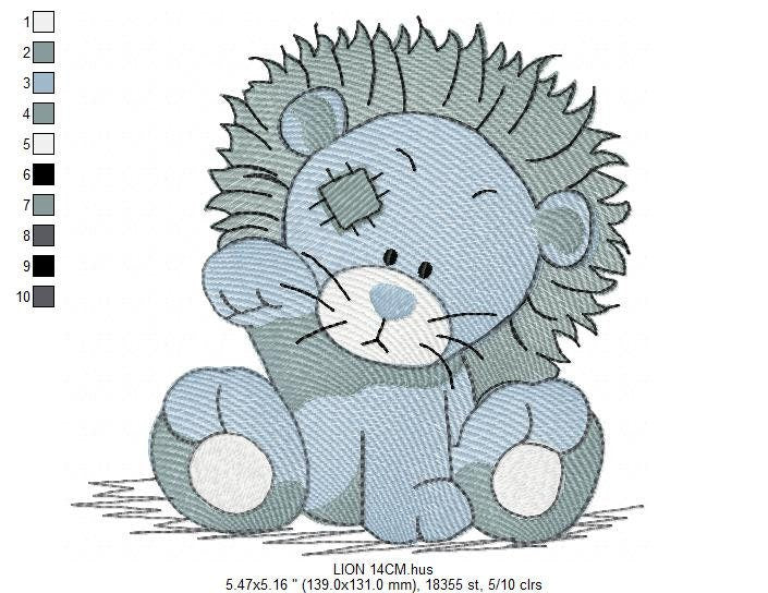 Patched Lion embroidery designs - Safari embroidery design machine embroidery pattern - Baby boy embroidery file - Lion embroidery download