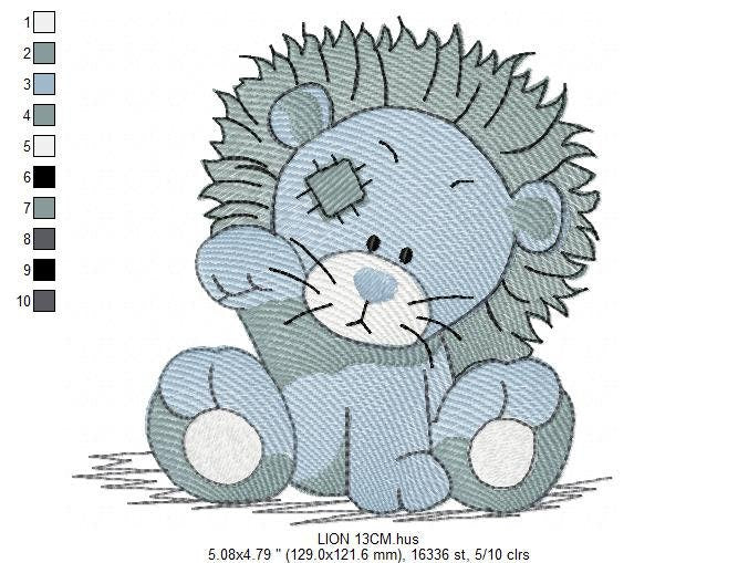 Patched Lion embroidery designs - Safari embroidery design machine embroidery pattern - Baby boy embroidery file - Lion embroidery download