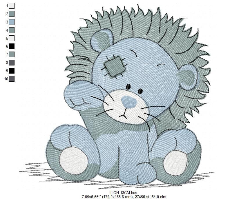 Patched Lion embroidery designs - Safari embroidery design machine embroidery pattern - Baby boy embroidery file - Lion embroidery download