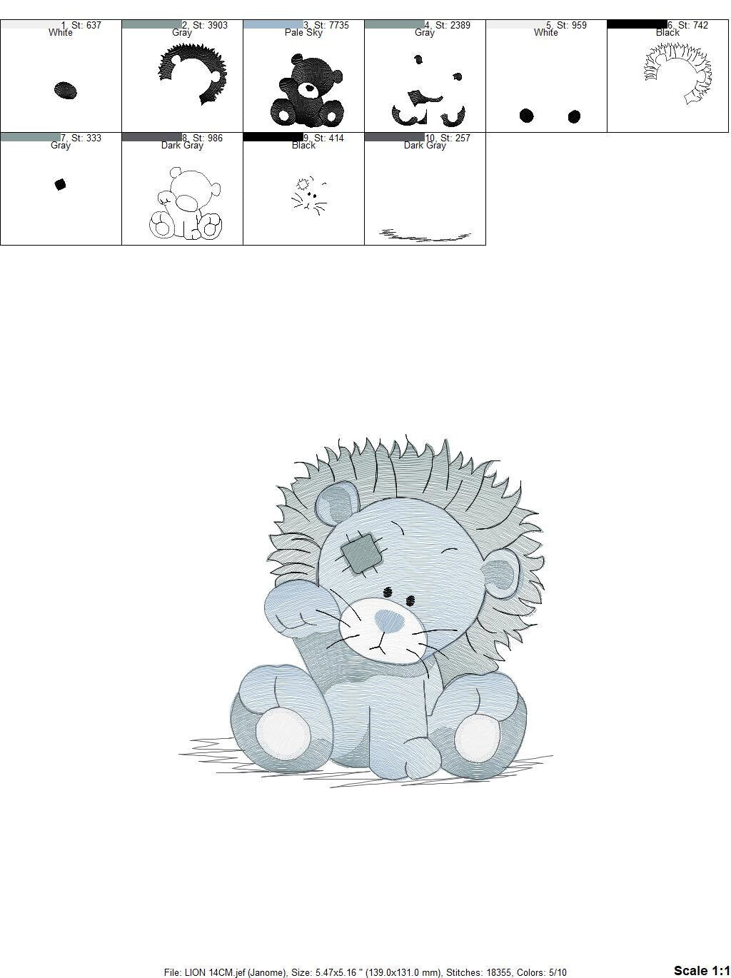 Patched Lion embroidery designs - Safari embroidery design machine embroidery pattern - Baby boy embroidery file - Lion embroidery download