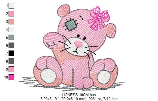 Lioness embroidery designs - Safari embroidery design machine embroidery pattern - Baby girl embroidery file - Lion embroidery download pes