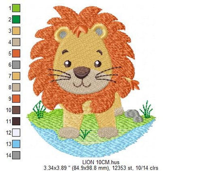 Lion embroidery designs - Safari embroidery design machine embroidery pattern - Baby boy embroidery file - Lion king embroidery download jef
