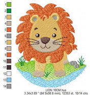 Charger l&#39;image dans la galerie, Lion embroidery designs - Safari embroidery design machine embroidery pattern - Baby boy embroidery file - Lion king embroidery download jef
