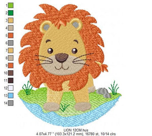 Lion embroidery designs - Safari embroidery design machine embroidery pattern - Baby boy embroidery file - Lion king embroidery download jef