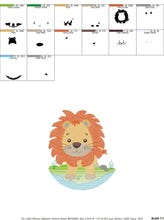 Charger l&#39;image dans la galerie, Lion embroidery designs - Safari embroidery design machine embroidery pattern - Baby boy embroidery file - Lion king embroidery download jef
