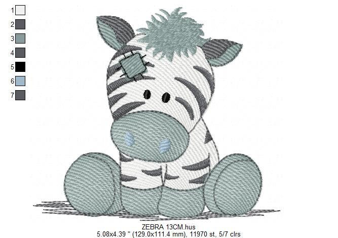 PatchedZebra embroidery designs - Animal embroidery design machine embroidery pattern - Safari embroidery file - instant digital download