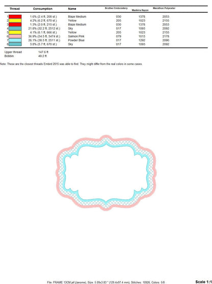Frame embroidery designs set - Frame Applique Design Shape Embroidery Machine embroidery pattern - Monogram quilt instant download digital