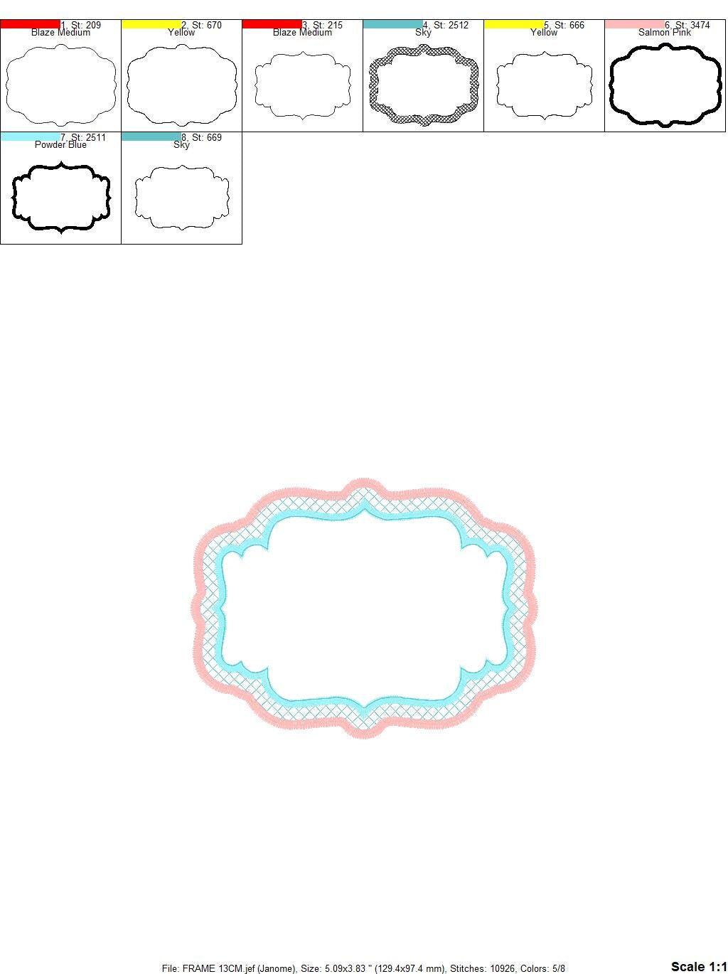 Frame embroidery designs set - Frame Applique Design Shape Embroidery Machine embroidery pattern - Monogram quilt instant download digital