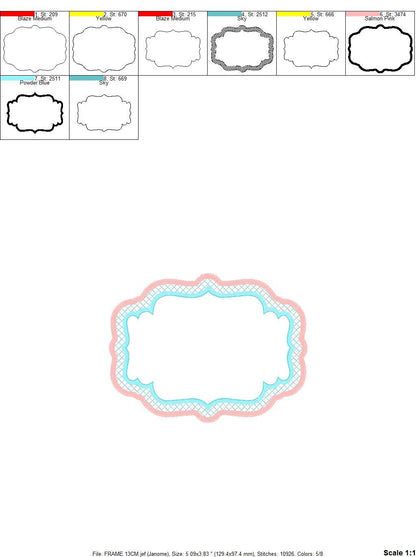 Frame embroidery designs set - Frame Applique Design Shape Embroidery Machine embroidery pattern - Monogram quilt instant download digital