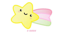 Cargar imagen en el visor de la galería, Star embroidery designs - Rainbow embroidery design machine embroidery pattern - Baby girl embroidery file - kid embroidery burp cloth bib
