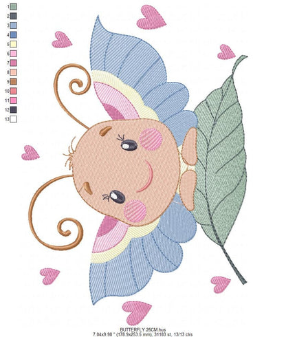 Butterfly embroidery design - Dragon Fly embroidery designs machine embroidery pattern - Baby girl embroidery file - instant download pes