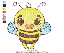 Charger l&#39;image dans la galerie, Bee embroidery design - Bees embroidery designs machine embroidery pattern - baby girl embroidery file - honey bee applique design newborn
