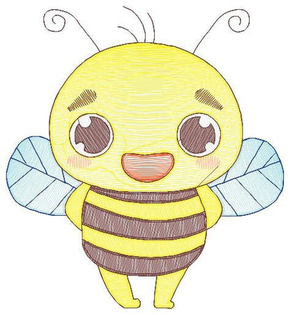 Bee embroidery design - Bees embroidery designs machine embroidery pattern - baby girl embroidery file - honey bee applique design newborn