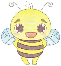 Laden Sie das Bild in den Galerie-Viewer, Bee embroidery design - Bees embroidery designs machine embroidery pattern - baby girl embroidery file - honey bee applique design newborn
