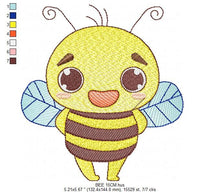 Load image into Gallery viewer, Bee embroidery design - Bees embroidery designs machine embroidery pattern - baby girl embroidery file - honey bee applique design newborn
