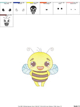 Load image into Gallery viewer, Bee embroidery design - Bees embroidery designs machine embroidery pattern - baby girl embroidery file - honey bee applique design newborn
