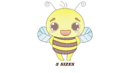 Bee embroidery design - Bees embroidery designs machine embroidery pattern - baby girl embroidery file - honey bee applique design newborn