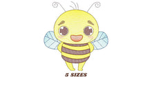 Load image into Gallery viewer, Bee embroidery design - Bees embroidery designs machine embroidery pattern - baby girl embroidery file - honey bee applique design newborn
