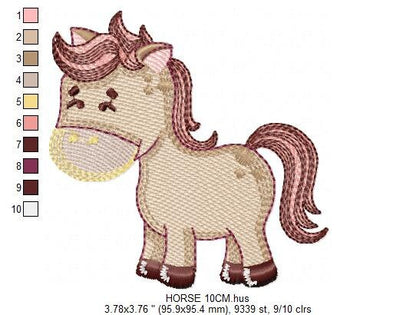 Horse embroidery design - Farm animals embroidery designs machine embroidery pattern - Horse ranch embroiery file - instant download pes