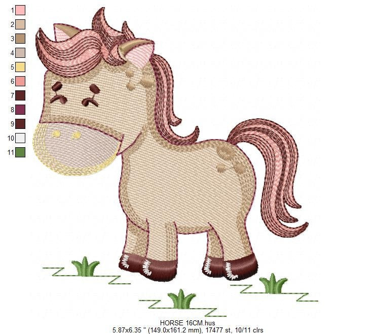Horse embroidery design - Farm animals embroidery designs machine embroidery pattern - Horse ranch embroiery file - instant download pes