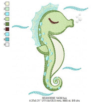 Laden Sie das Bild in den Galerie-Viewer, Seahorse embroidery design - Sea Animal embroidery designs machine embroidery pattern - Seahorse sleeping embroidery file - instant download
