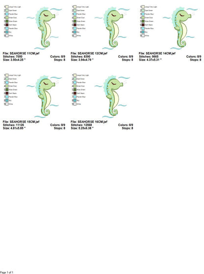 Seahorse embroidery design - Sea Animal embroidery designs machine embroidery pattern - Seahorse sleeping embroidery file - instant download Marcia Embroidery