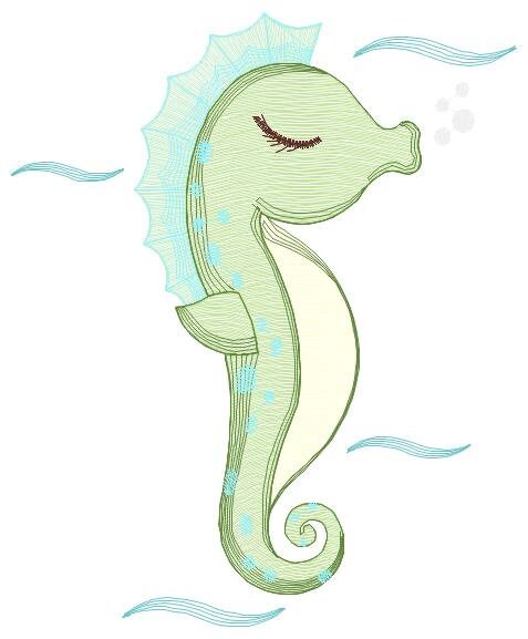 Seahorse embroidery design - Sea Animal embroidery designs machine embroidery pattern - Seahorse sleeping embroidery file - instant download Marcia Embroidery