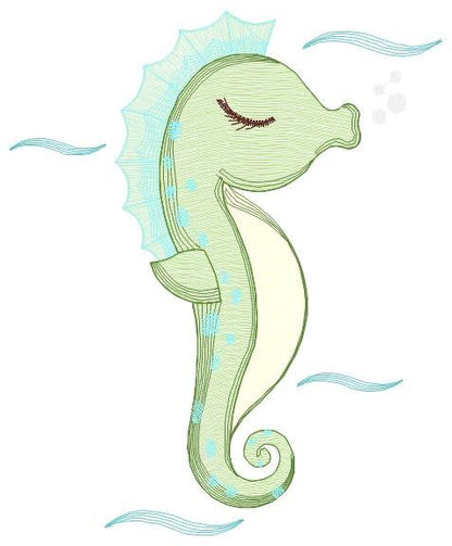 Seahorse embroidery design - Sea Animal embroidery designs machine embroidery pattern - Seahorse sleeping embroidery file - instant download Marcia Embroidery