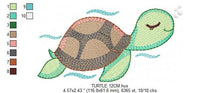 Charger l&#39;image dans la galerie, Turtle embroidery designs - Ocean animals embroidery design machine embroidery pattern - Sleeping Turtle embroidery - delicate sea animal
