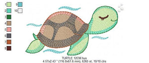 Turtle embroidery designs - Ocean animals embroidery design machine embroidery pattern - Sleeping Turtle embroidery - delicate sea animal