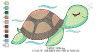 Load image into Gallery viewer, Turtle embroidery designs - Ocean animals embroidery design machine embroidery pattern - Sleeping Turtle embroidery - delicate sea animal
