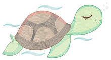 Load image into Gallery viewer, Turtle embroidery designs - Ocean animals embroidery design machine embroidery pattern - Sleeping Turtle embroidery - delicate sea animal
